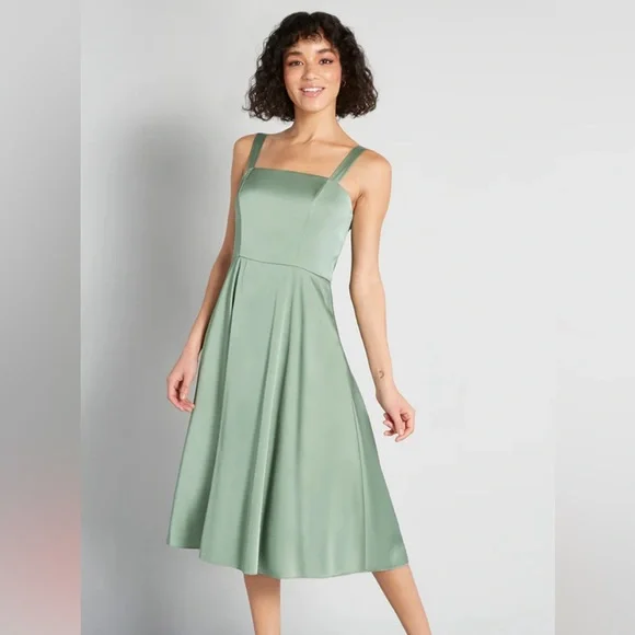 slim fit dress slacks Aleina Fit And Flare Midi Dress – VICI main image 1